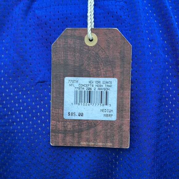 Mitchell & Ness NFL Throwbacks New York Giants Concepts Mesh Tank Top Blue Men's - Picture 4 of 5